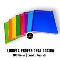 Libreta Cocida 100 Hojas Cuadros