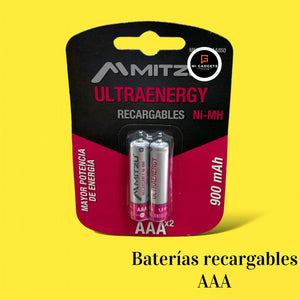 Pilas Recargables AAA 900 mAh