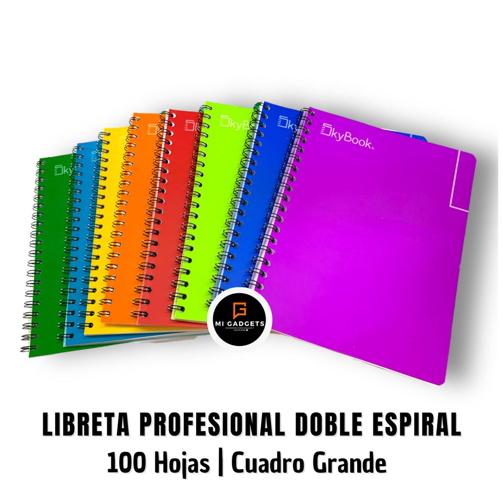 Libreta Espiral 100 Hojas Cuadros