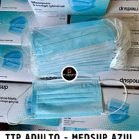 CAJA CUBREBOCAS TRICAPA AZUL MEDSUP