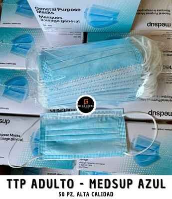 CAJA CUBREBOCAS TRICAPA AZUL MEDSUP