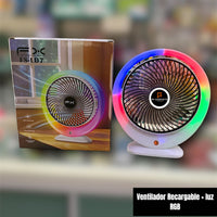 Ventilador Recargable + Luz RGB