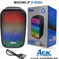 BOCINA BLUETOOTH 3" AEK CYBER 3" S-10350