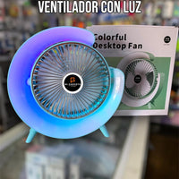 Ventilador Recargable + Luz RGB  FH-668