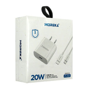 Cargador MOREKA P-202 20W 3.1A Puerto C Cable IP 1M