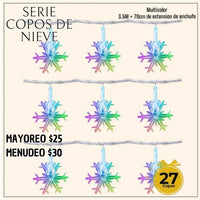 Serie De Foquitos Navidad Copos De Nieve Multicolor ZSD-092