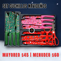 Set De Cuchillos Diseño Navidad 6 PZ