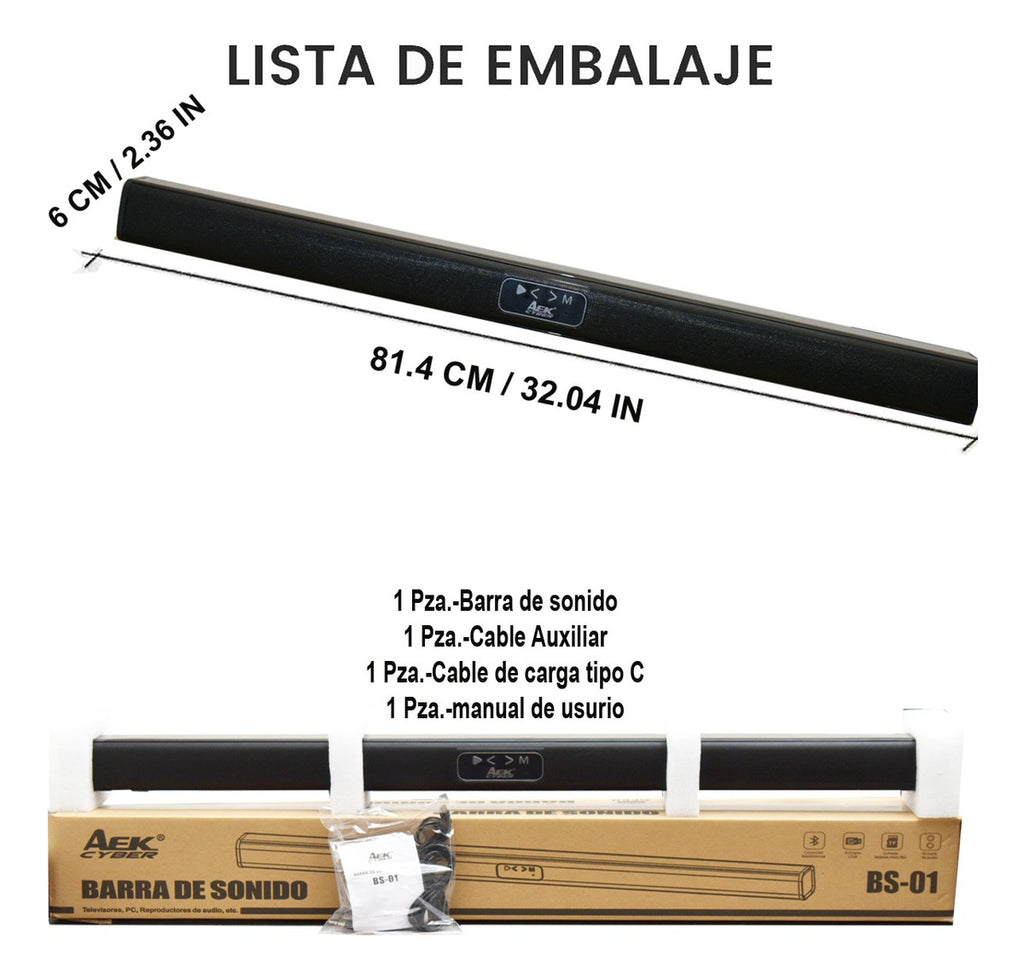 Barra De Sonido Bocina Bluetooth BS-01