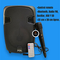 Bocina Bluetooth 6.5' Con Microfono Y Control FS-L167