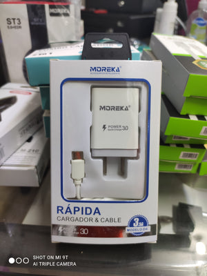 CARGADOR Y CABLE TIPO C 3.5AMP MOREKA D4