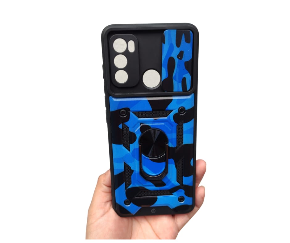 Funda Uso Rudo Con Protector De Camara Deslizante Para Motorola Moto E