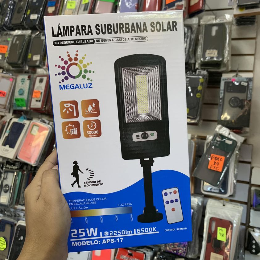 Lampara Solar Con Sensor De Movimiento Y Control 25W