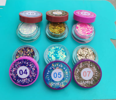 Hojuelas En Gel Glitter Para Cara Y Cuerpo