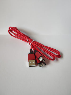 Cable usb 3 en 1 Tipo C Micro usb V8 iPhone iOS Moreka CB-25