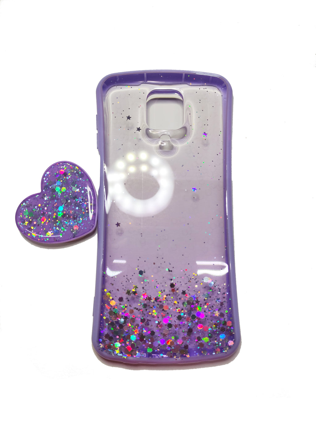 Funda Glitter Con Pop Socket Para Xiaomi Redmi Note 9s / Redmi Note 9 Pro