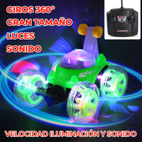 CARRO 360 ACROBACIAS CON CONTROL REMOTO LUZ Y SONIDO