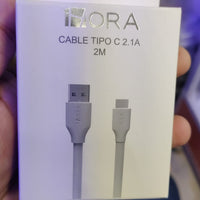 CABLE TIPO C 1HORA 2M 2.1A CAB246